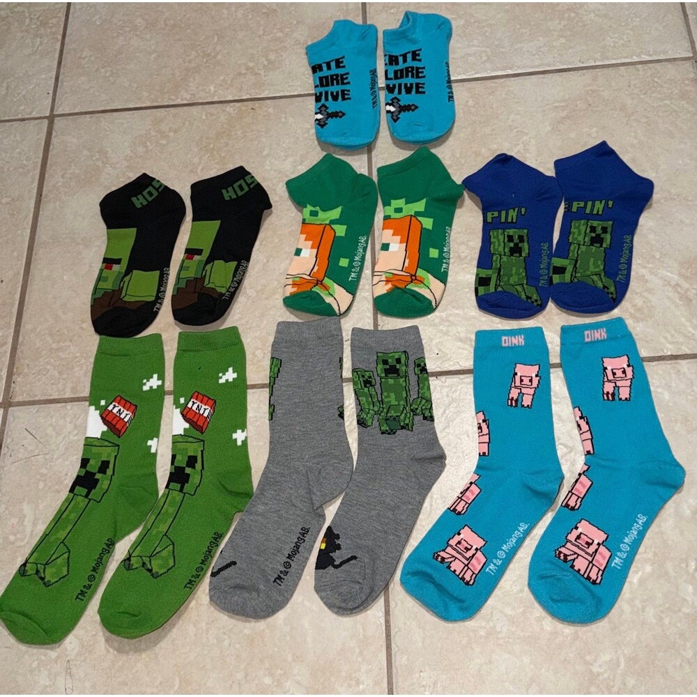 Minecraft Boy Socks 7 Pairs